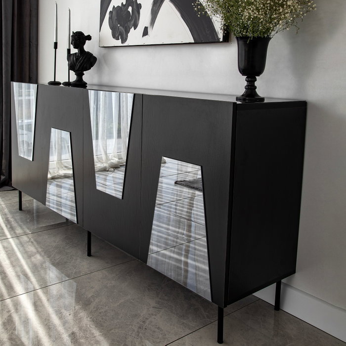 Hanah Home Venice Consola Negro y Fume